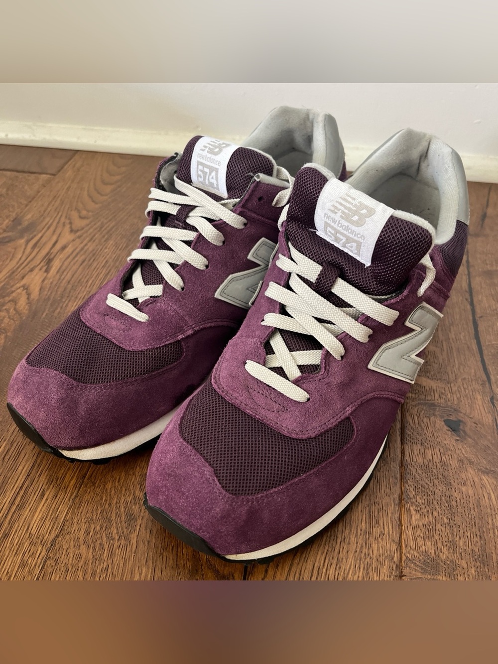 New Balance 574 Classic Ml574 PU Purple Suede Grey Legacy Color way Rare Mens 13